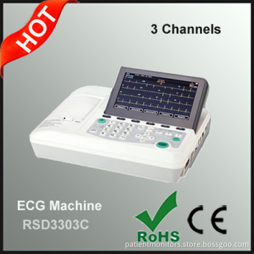 7 Inch 3 Channels ECG Machine